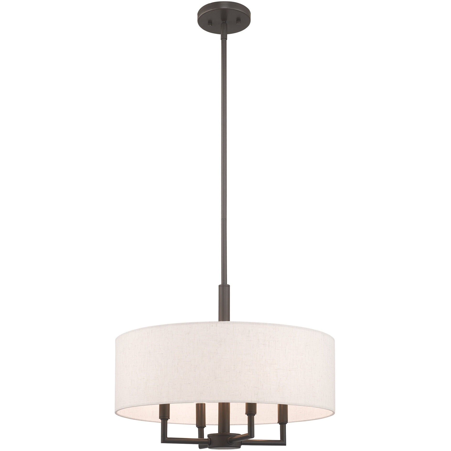 Meridian 4 Light 18 inch English Bronze Pendant Chandelier Ceiling Light