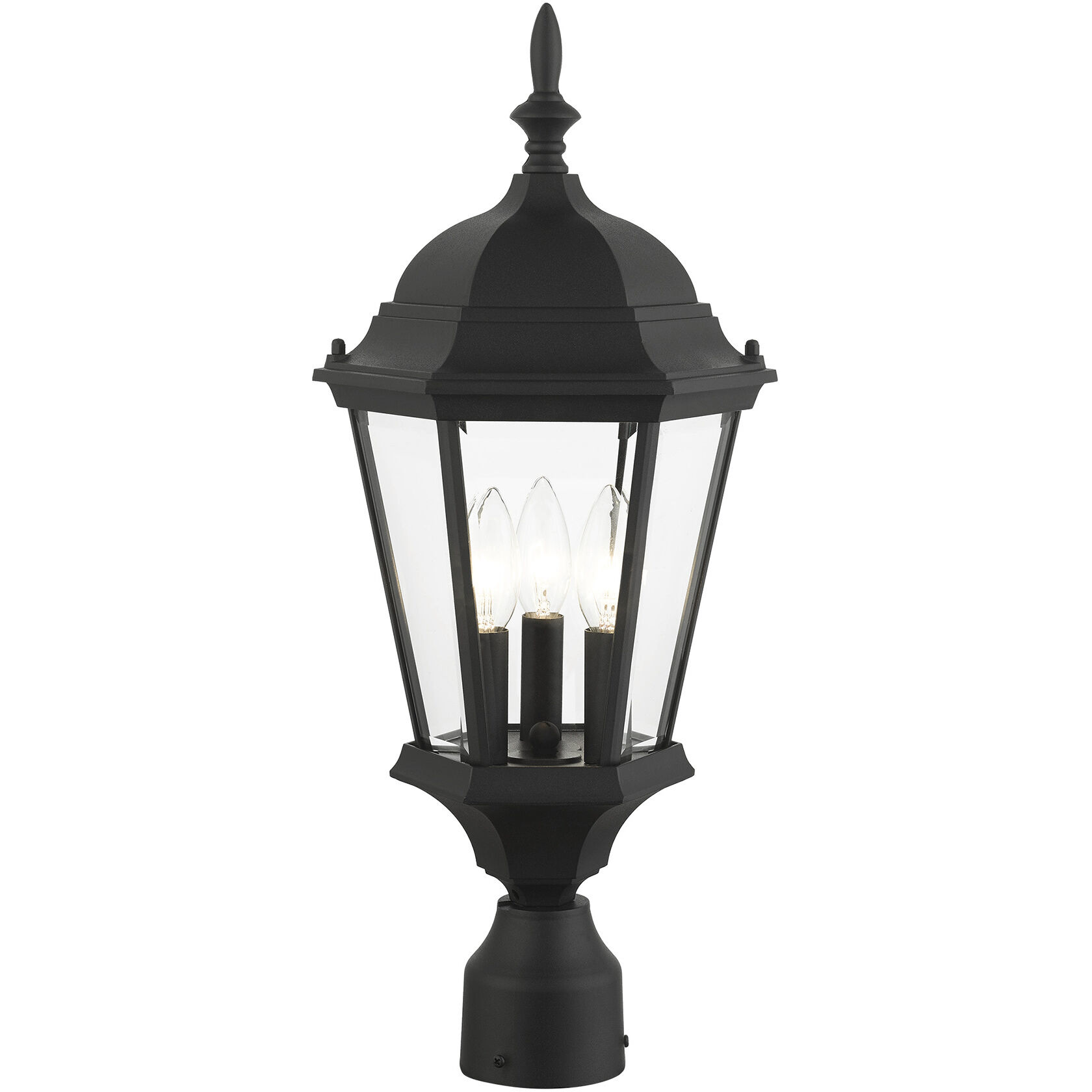 Hamilton 3 Light 21 inch Textured Black Outdoor Post Top Lantern