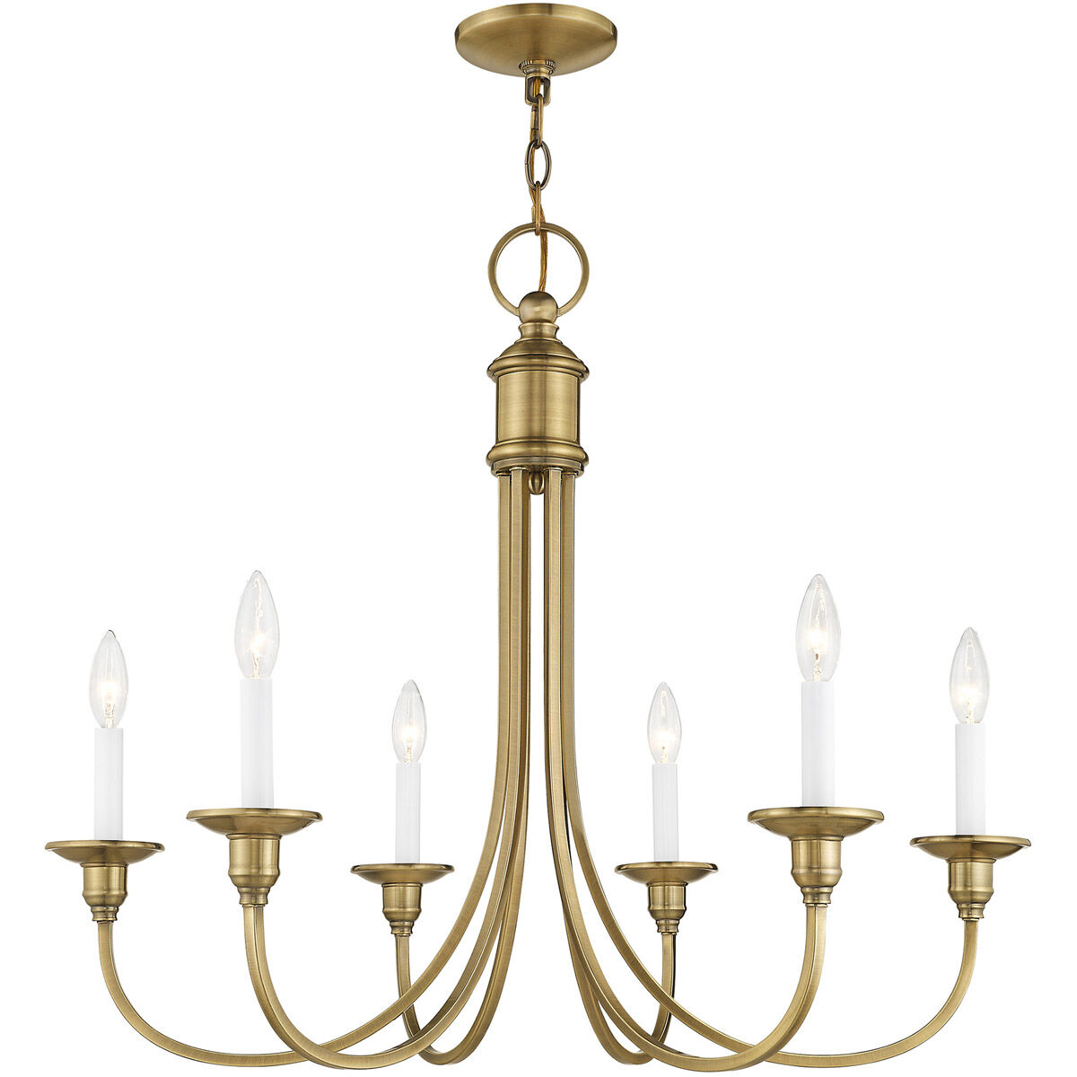 Cranford 6 Light 26 inch Antique Brass Chandelier Ceiling Light