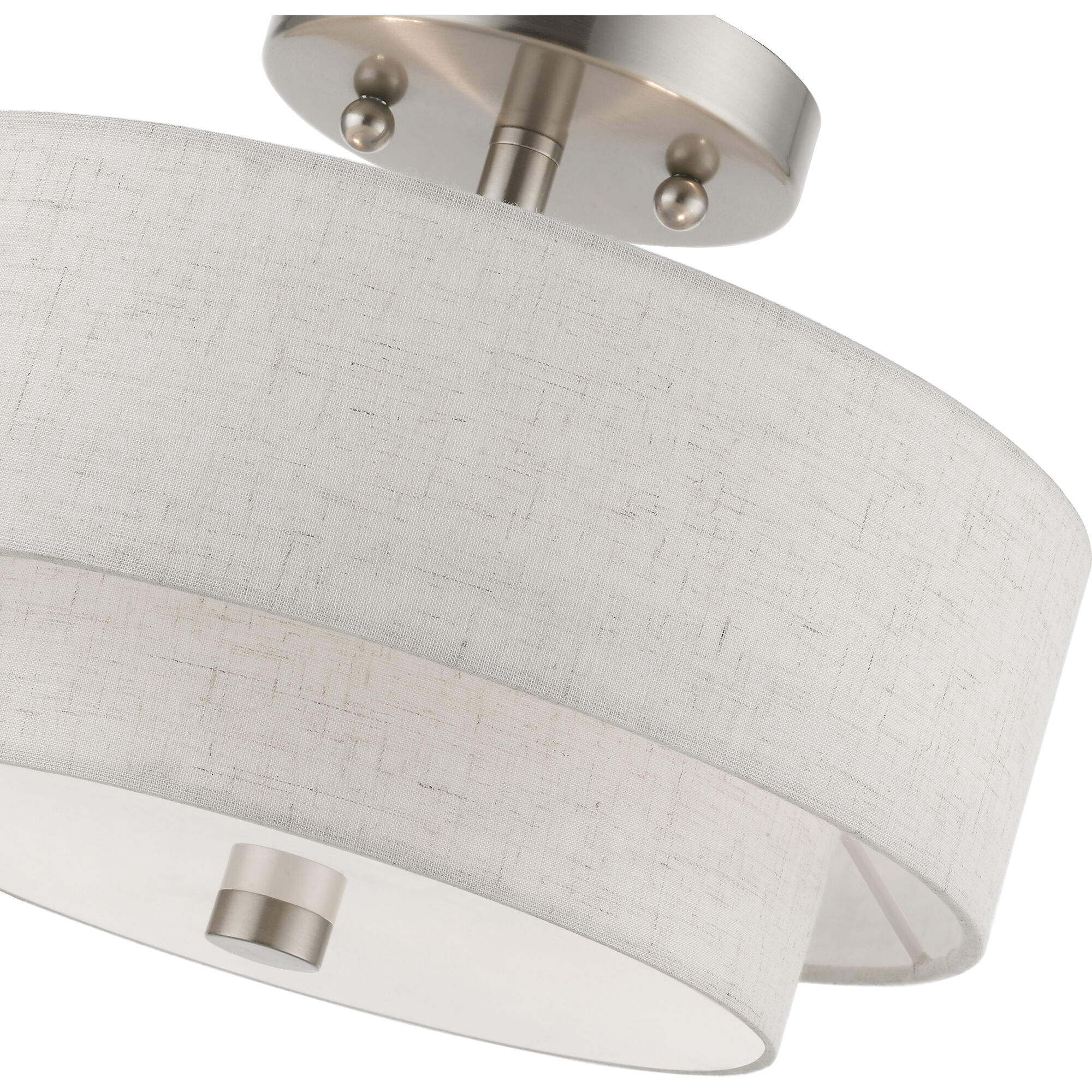 Meridian 2 Light 11 inch Brushed Nickel Semi-Flush Ceiling Light