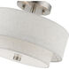 Meridian 2 Light 11 inch Brushed Nickel Semi-Flush Ceiling Light