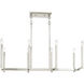 Alpine 8 Light 37 inch Polished Nickel Linear Chandelier Ceiling Light