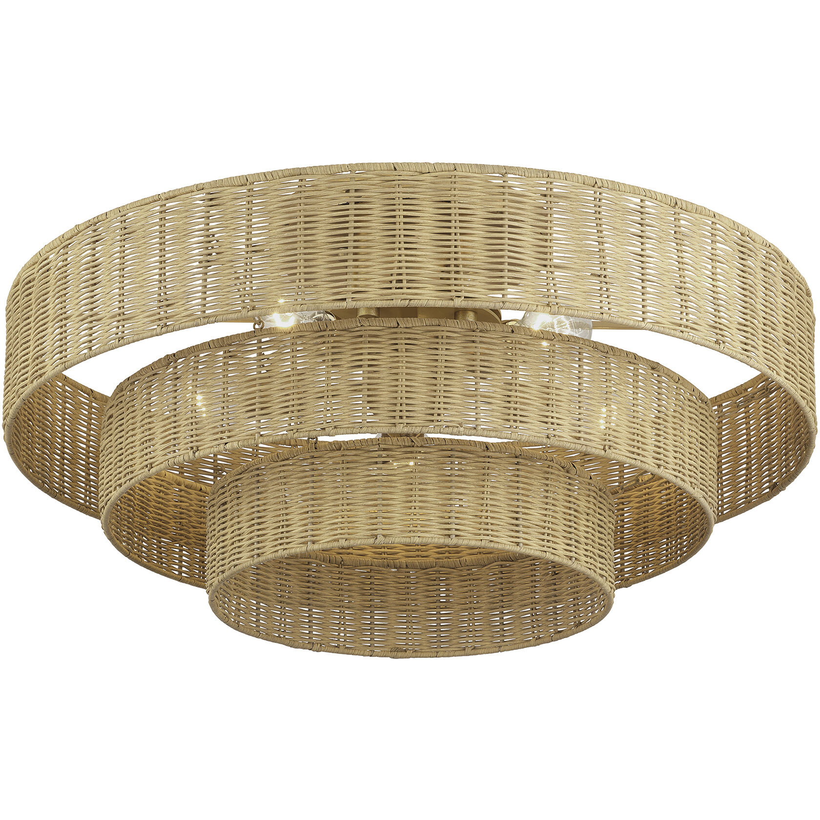 Weavington 5 Light 28 inch Antique Gold Leaf Semi Flush Mount Ceiling Light, Extra Large