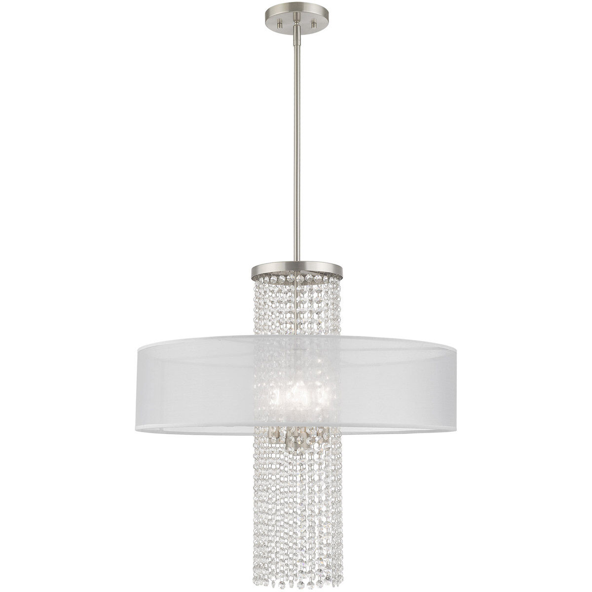 Bella Vista 4 Light 24 inch Brushed Nickel Pendant Chandelier Ceiling Light