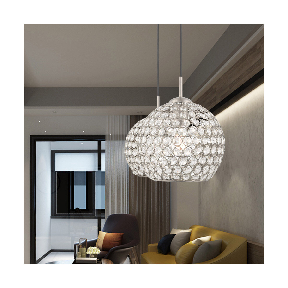 Cassandra 1 Light 9 inch Brushed Nickel Mini Pendant Ceiling Light