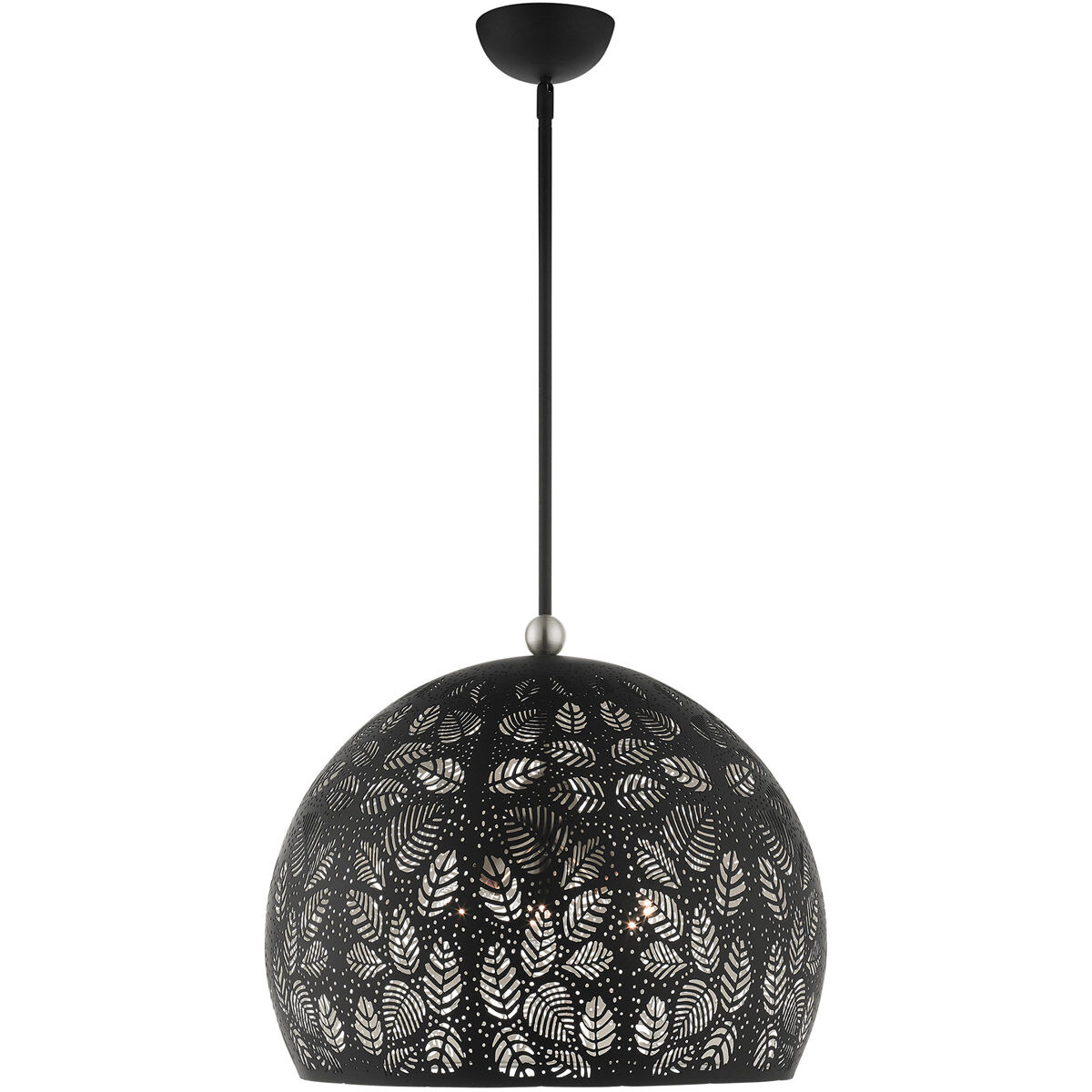 Chantily 3 Light 20 inch Black with Brushed Nickel Accents Pendant Ceiling Light