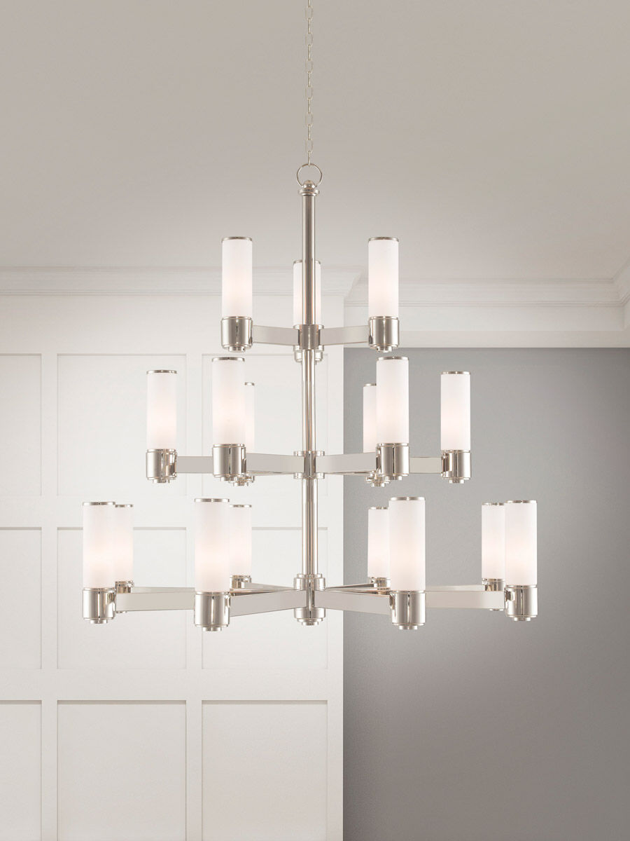 Weston 17 Light 44 inch Polished Nickel Foyer Chandelier Ceiling Light