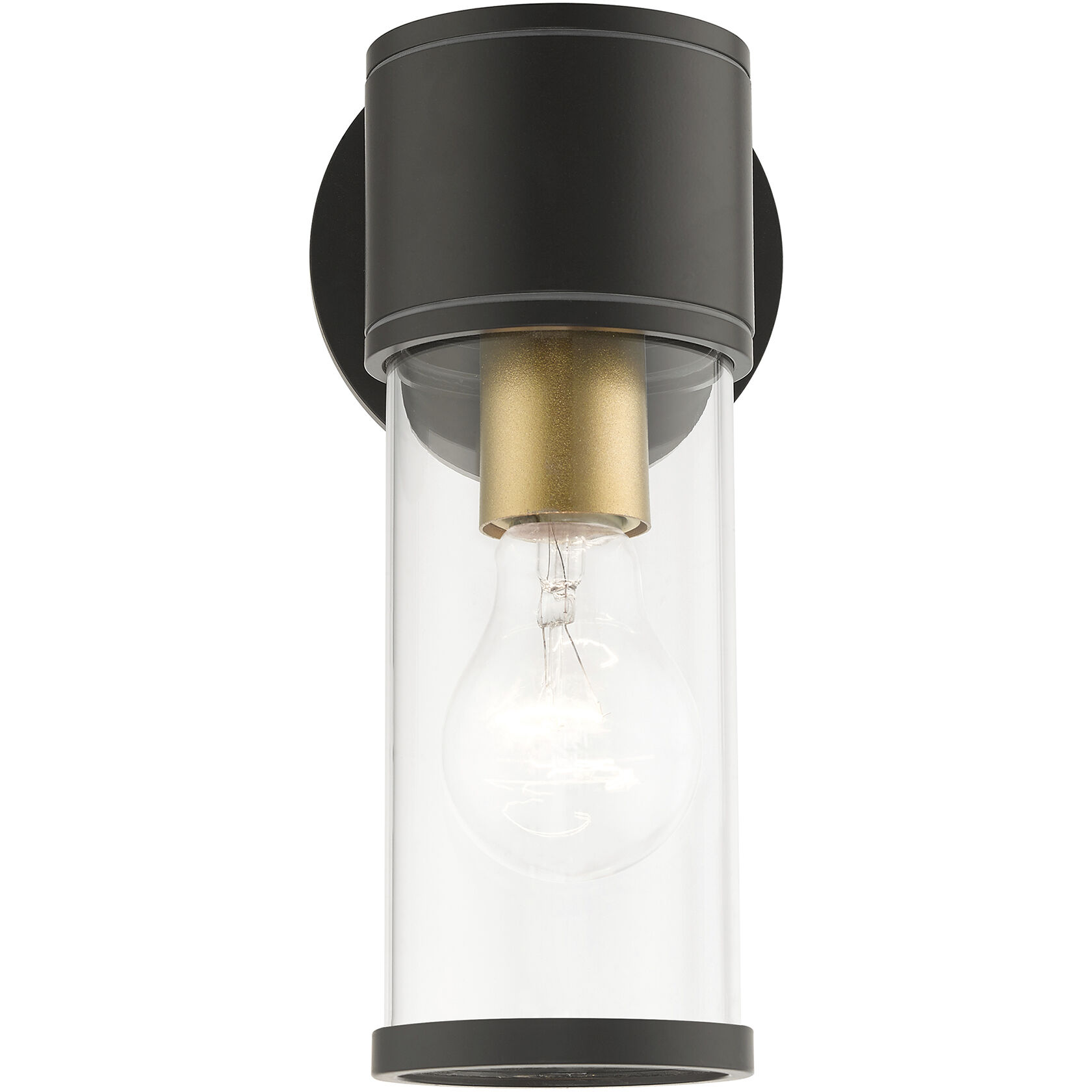 Atlantic 1 Light 4.5 inch Bronze with Antique Gold Finish Accents ADA Outdoor Small ADA Wall Lantern Wall Light