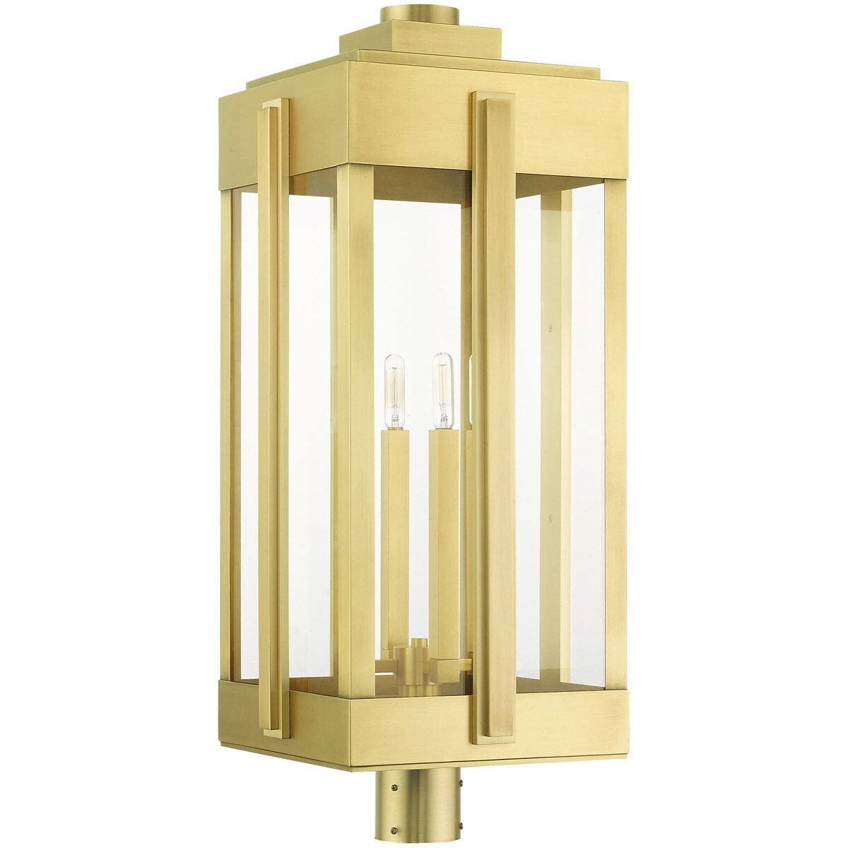 Lexington 4 Light 31 inch Natural Brass Outdoor Post Top Lantern