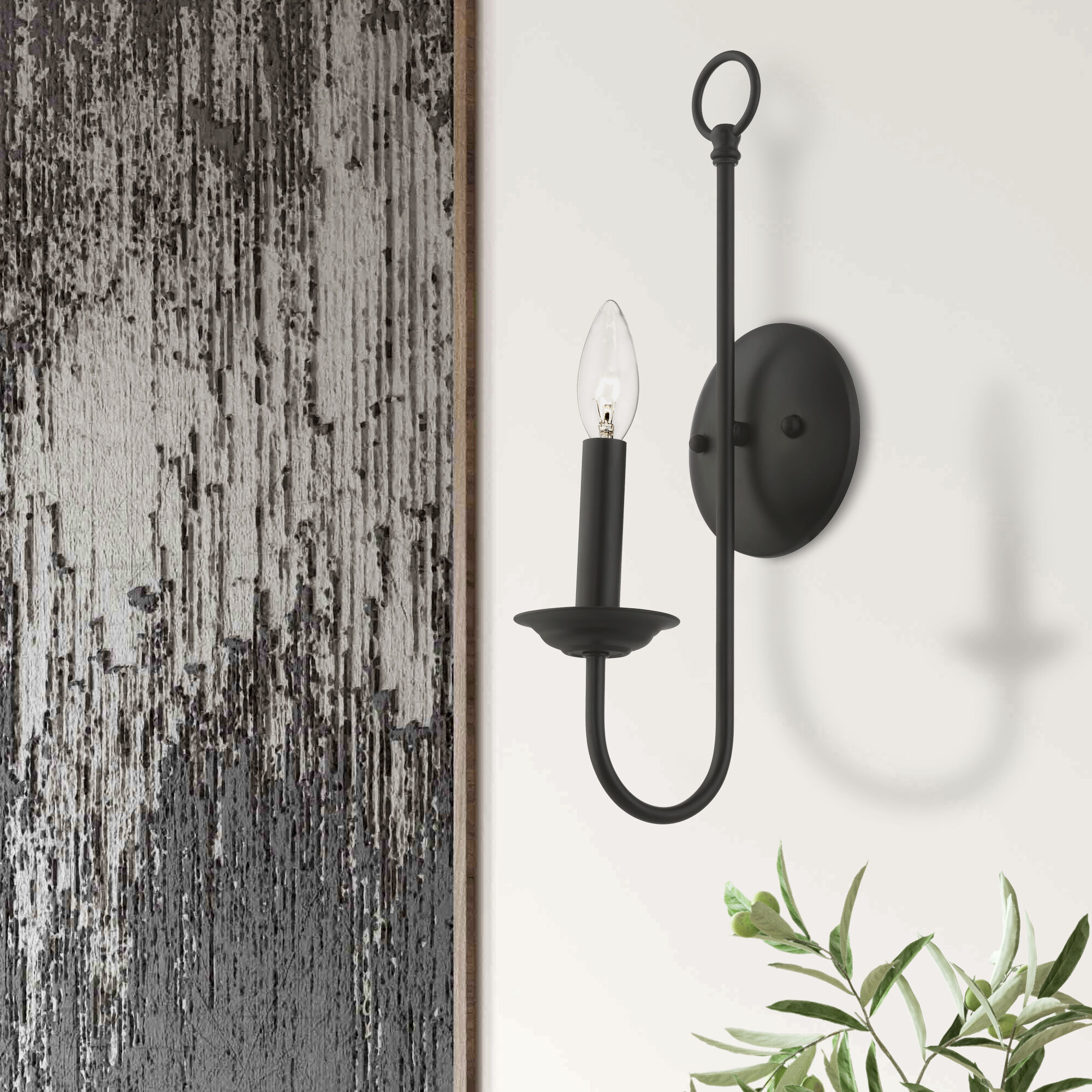 Estate 1 Light 5 inch Black Single Sconce Wall Light, Single