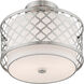 Arabesque 2 Light 12 inch Brushed Nickel Semi-Flush Mount Ceiling Light