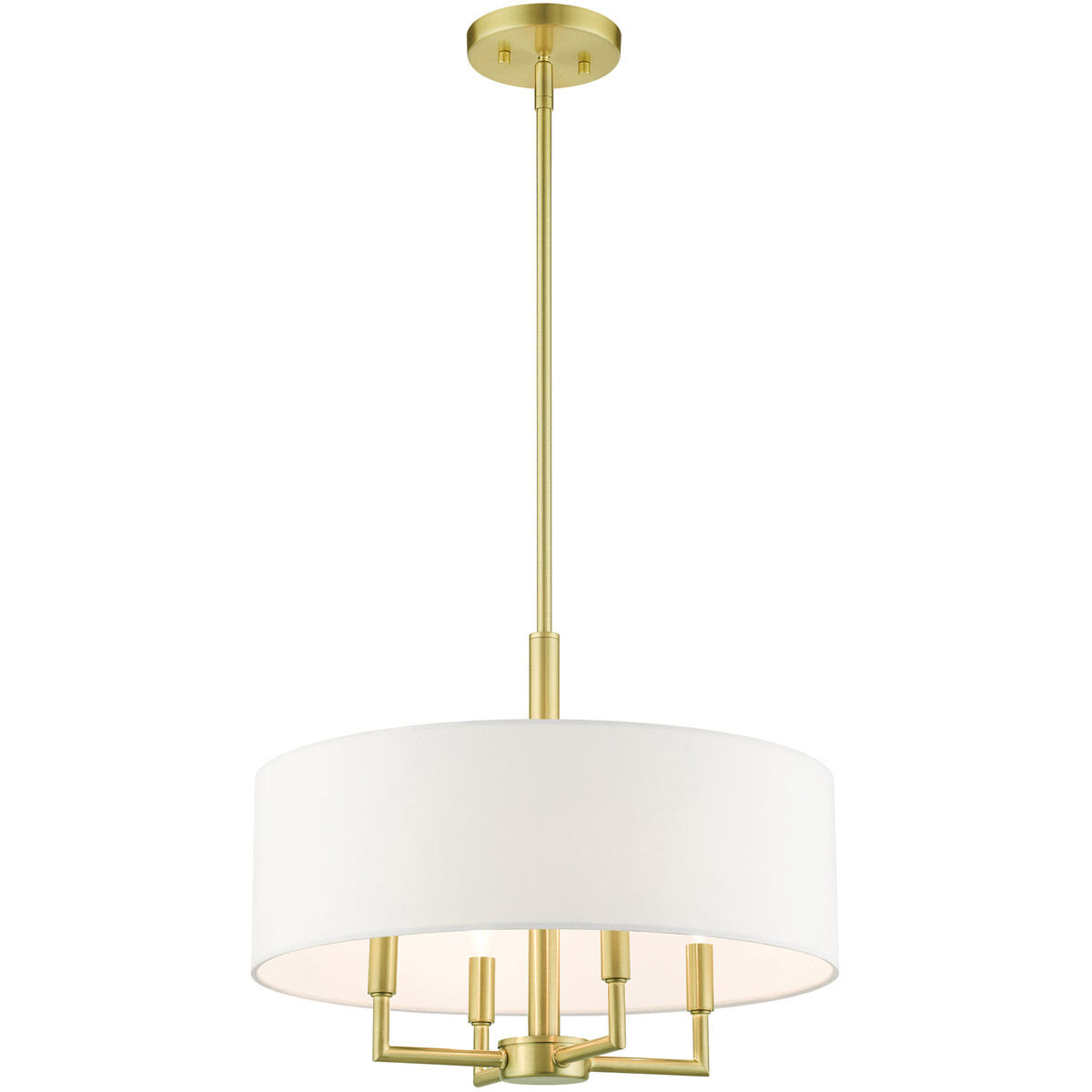 Meridian 4 Light 18 inch Satin Brass Pendant Chandelier Ceiling Light