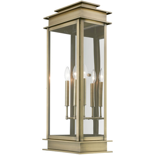 Princeton 3 Light 29 inch Antique Brass Outdoor Extra Wall Lantern, Extra Large
