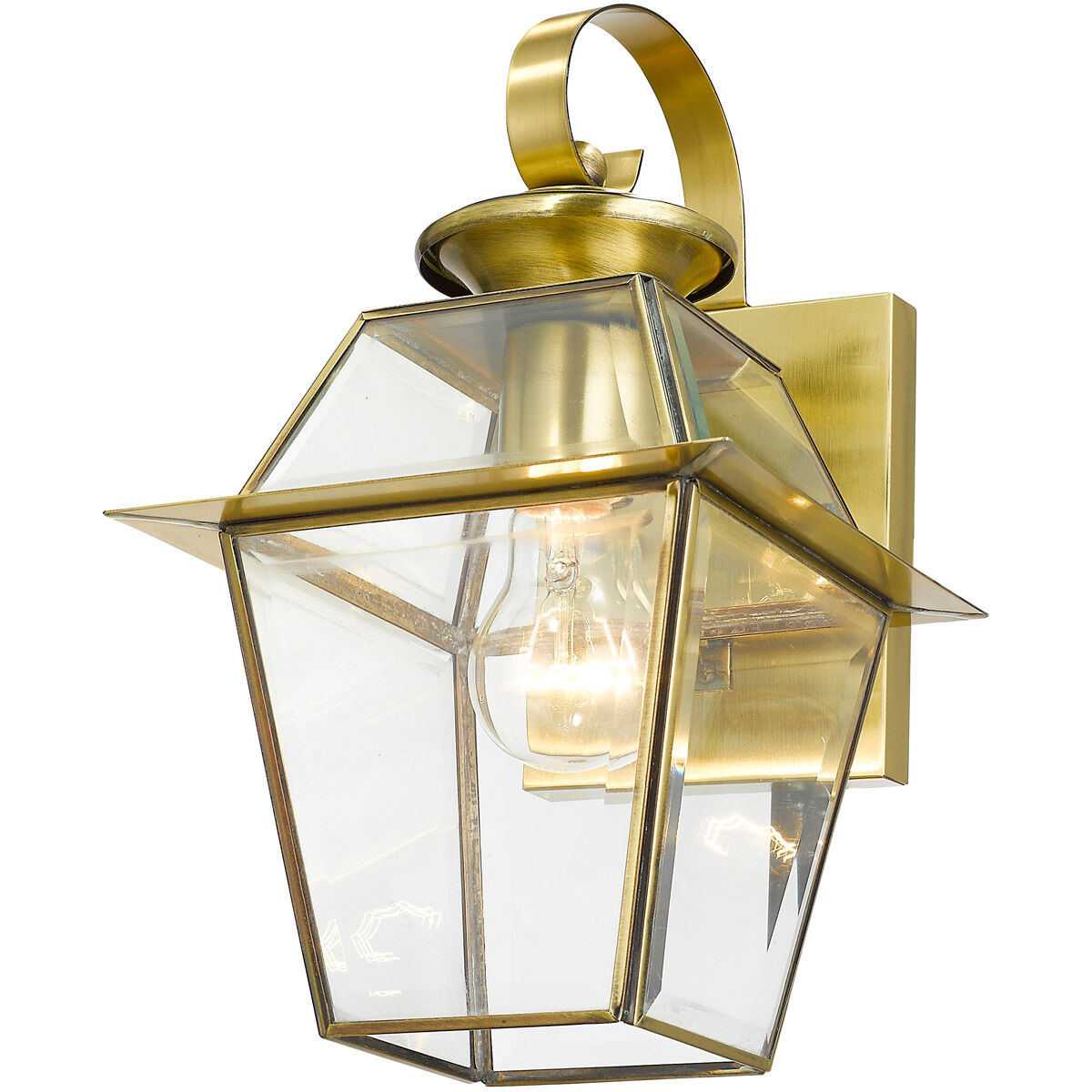 Westover 1 Light 13 inch Antique Brass Outdoor Wall Lantern