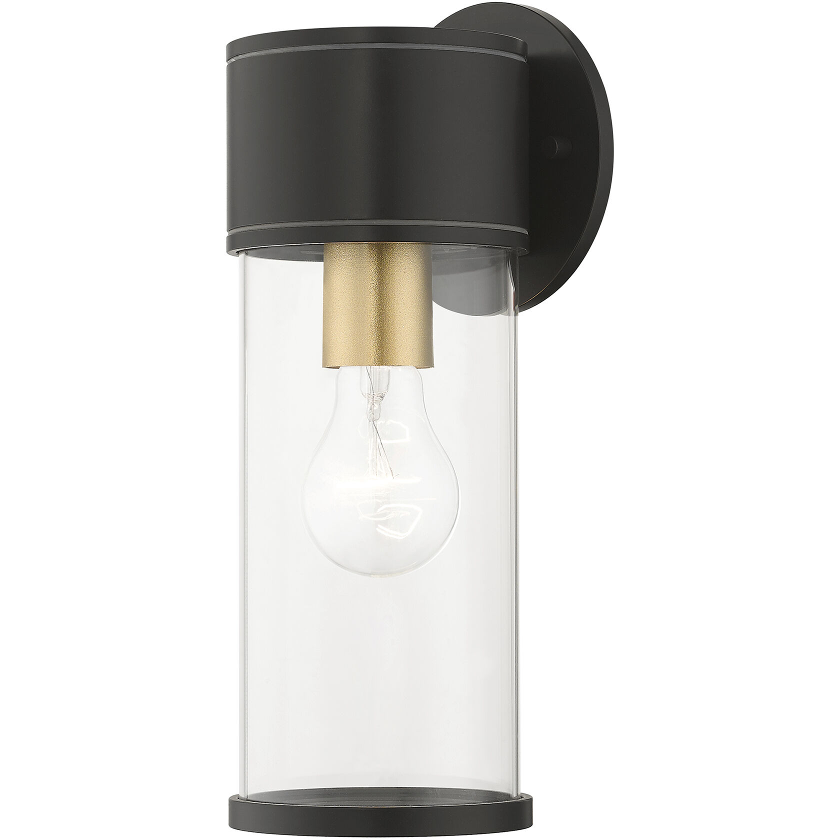 Atlantic 1 Light 4.5 inch Bronze with Antique Gold Finish Accents Outdoor Medium Wall Lantern Wall Light