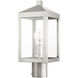 Nyack 1 Light 15 inch Brushed Nickel Outdoor Post Top Lantern