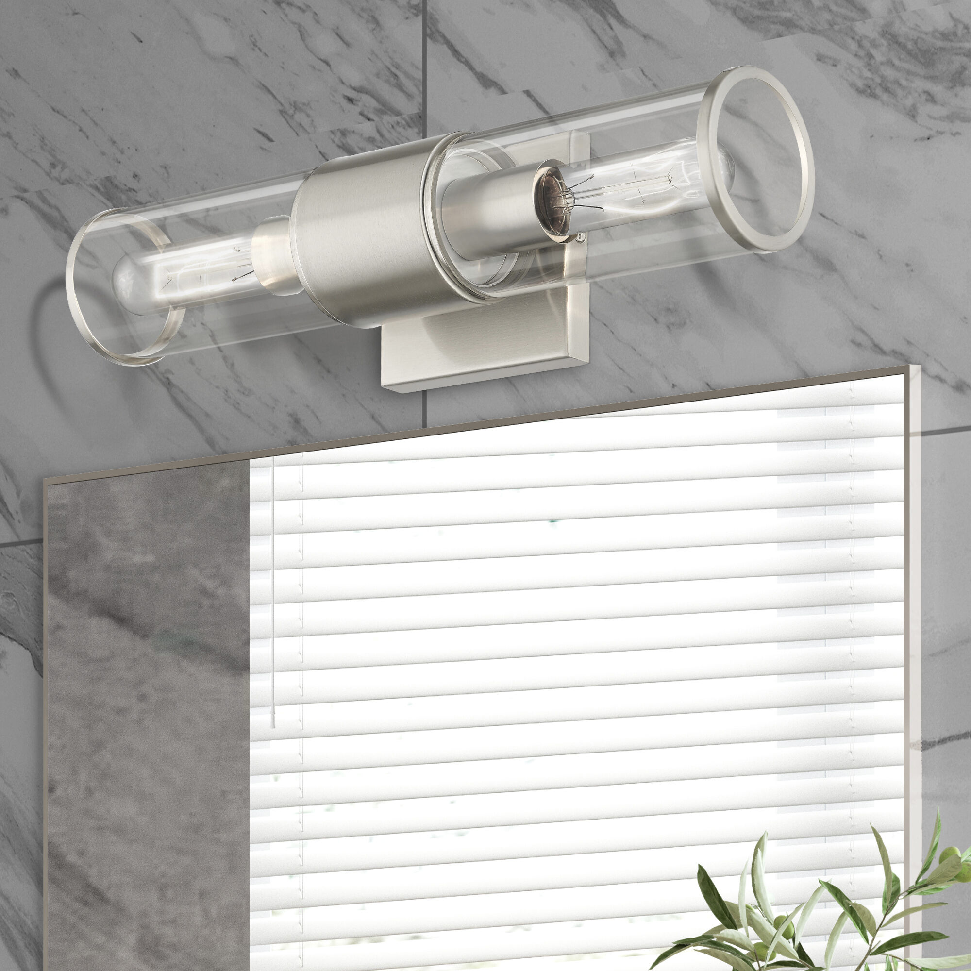 Quincy 2 Light 16 inch Brushed Nickel Vanity Sconce Wall Light