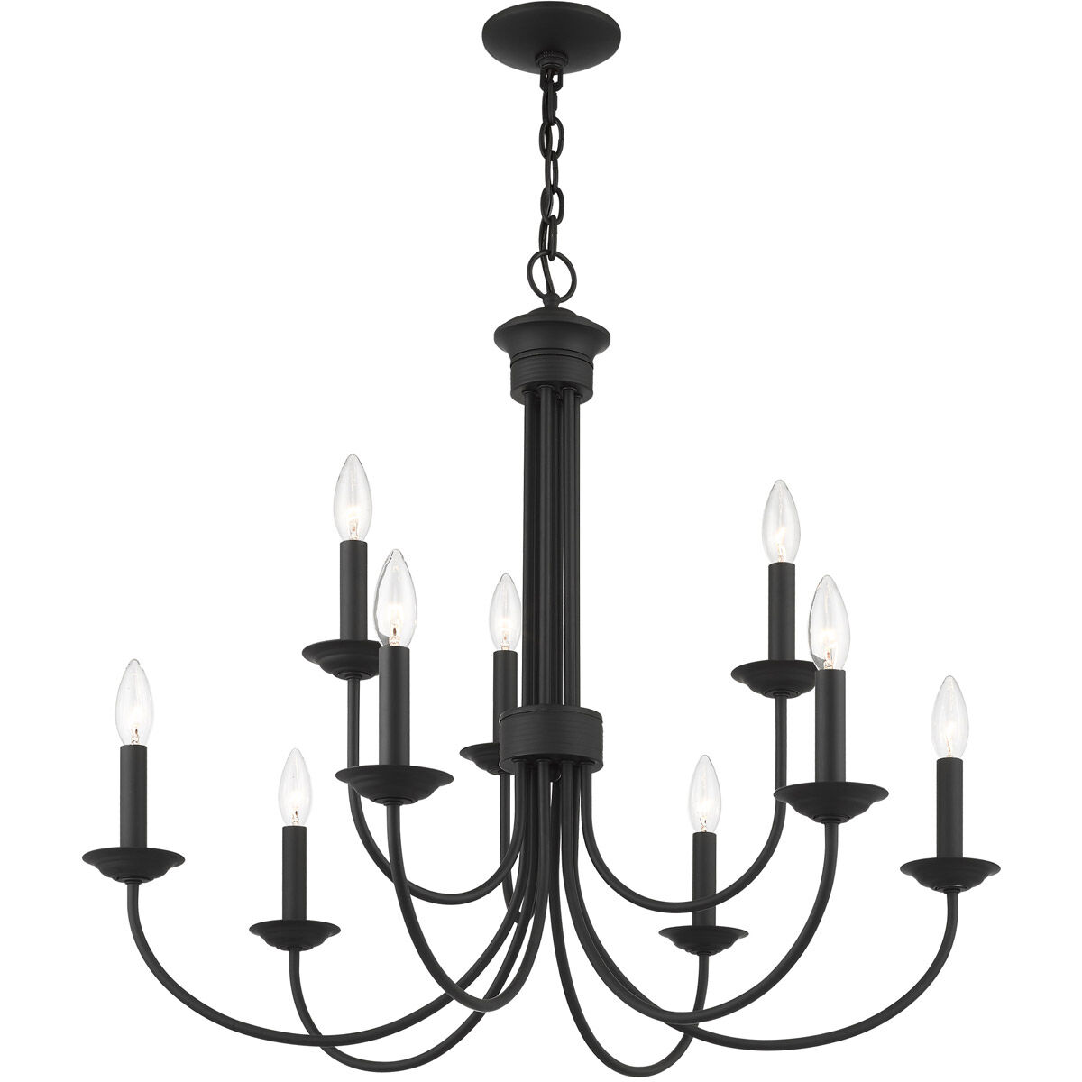 Estate 9 Light 30 inch Black Chandelier Ceiling Light