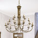 Estate 21 Light 42 inch Antique Gold Leaf Chandelier Ceiling Light, Extra Large