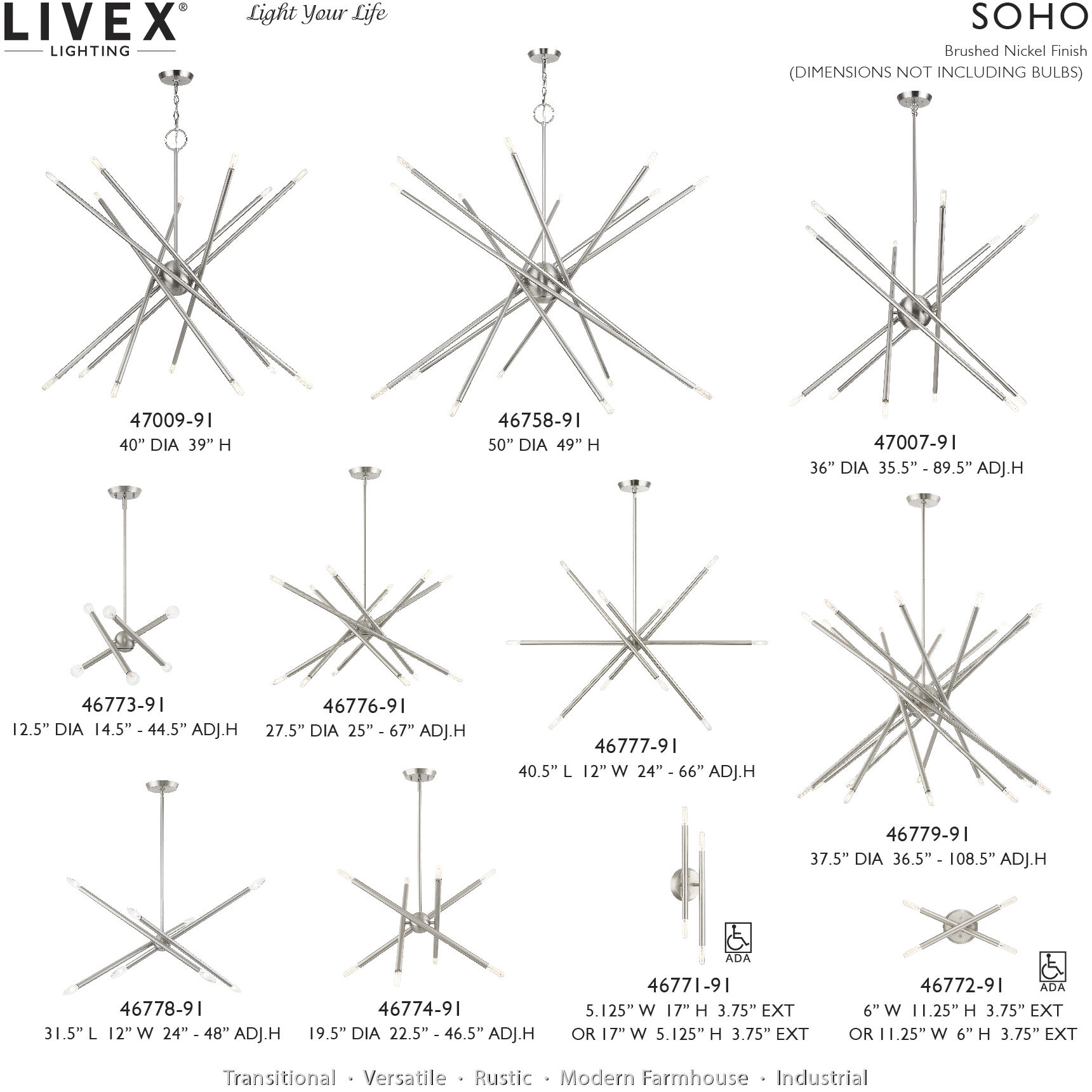 Soho 16 Light 50 inch Brushed Nickel Foyer Chandelier Ceiling Light