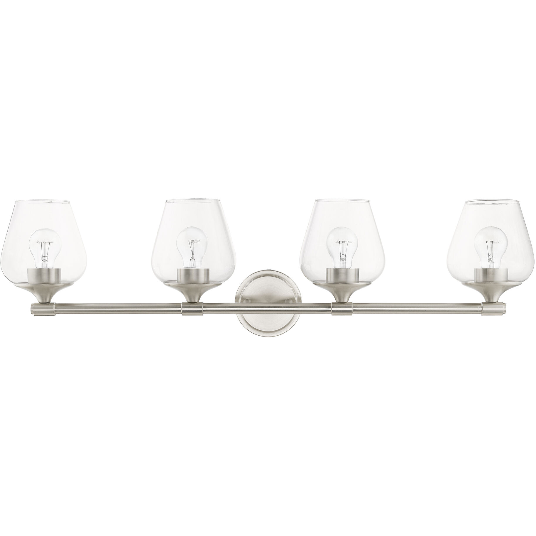 Willow 4 Light 36 inch Brushed Nickel Vanity Sconce Wall Light