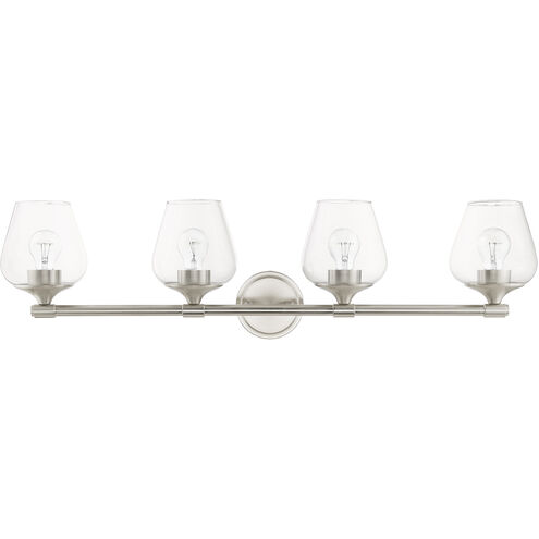 Willow 4 Light 36 inch Brushed Nickel Vanity Sconce Wall Light