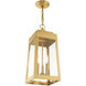 Oslo 3 Light 8 inch Satin Brass Outdoor Pendant Lantern