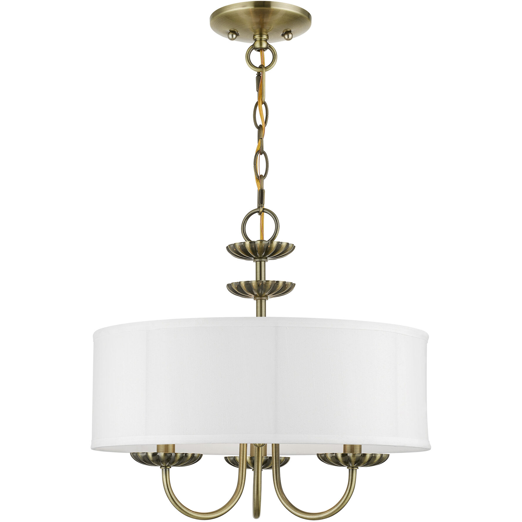 Brookdale 3 Light 16 inch Antique Brass Pendant Chandelier Ceiling Light