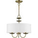 Brookdale 3 Light 16 inch Antique Brass Pendant Chandelier Ceiling Light