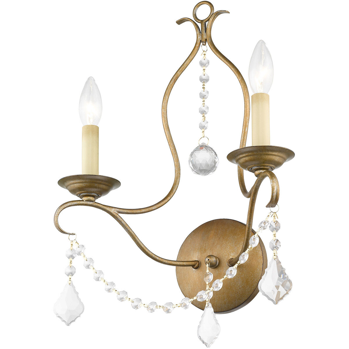 Chesterfield 2 Light 12 inch Antique Gold Leaf Wall Sconce Wall Light