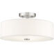 Meridian 3 Light 15 inch Brushed Nickel Semi-Flush Mount Ceiling Light