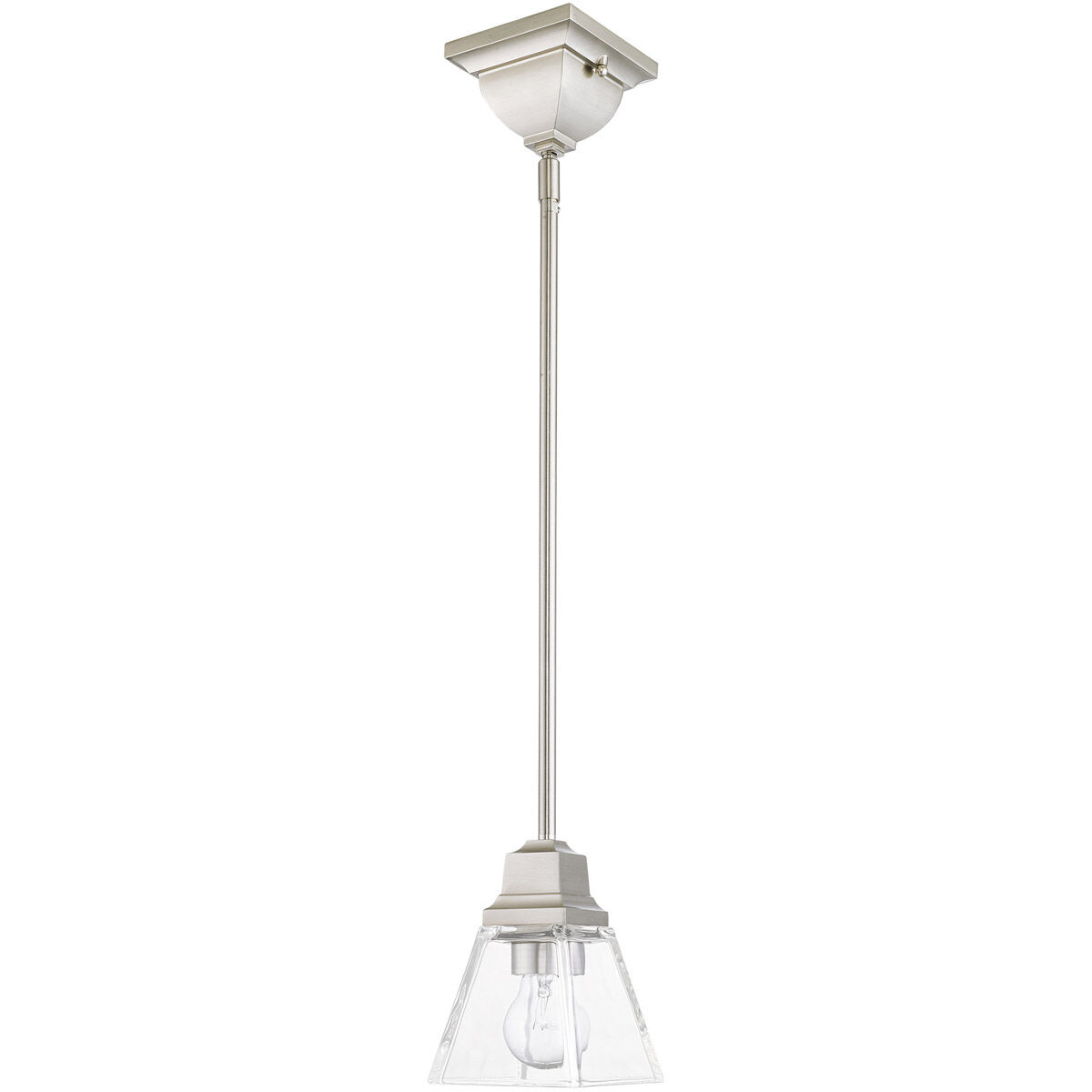Mission 1 Light 5 inch Brushed Nickel Pendant Ceiling Light