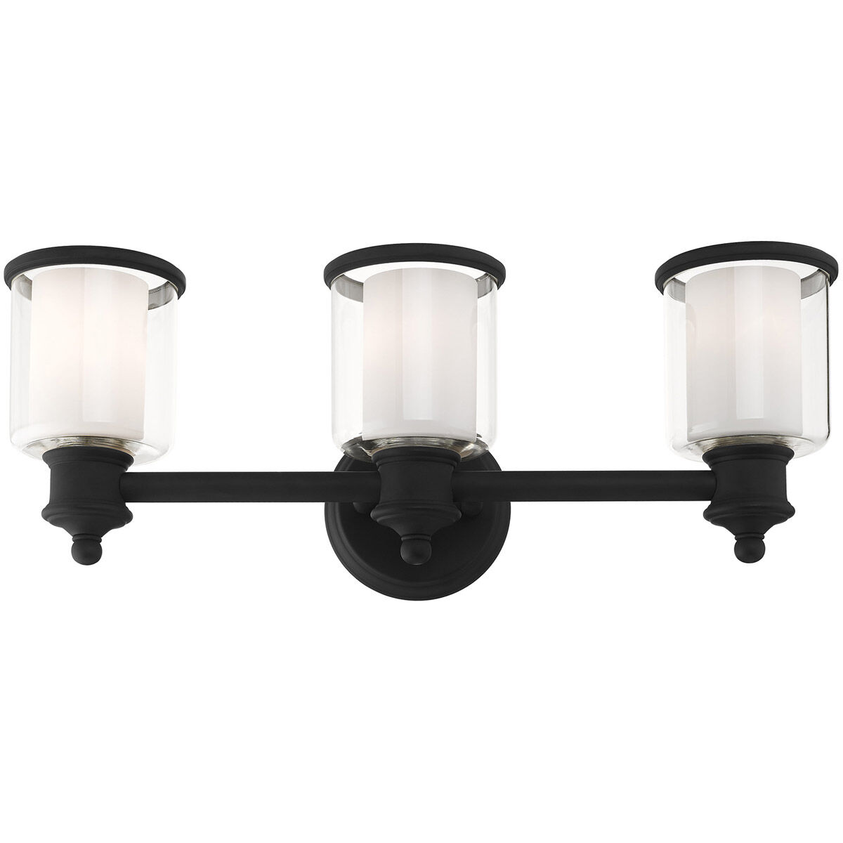 Middlebush 3 Light 24 inch Black Vanity Sconce Wall Light