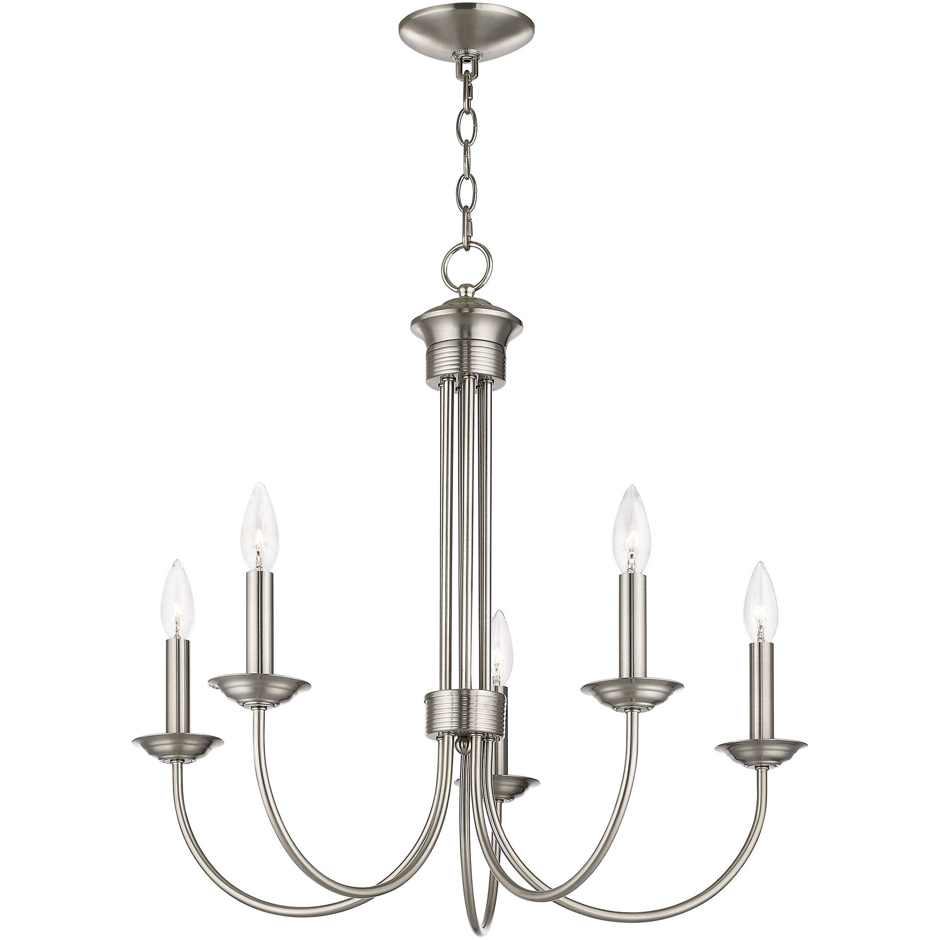 Estate 5 Light 25 inch Brushed Nickel Chandelier Ceiling Light
