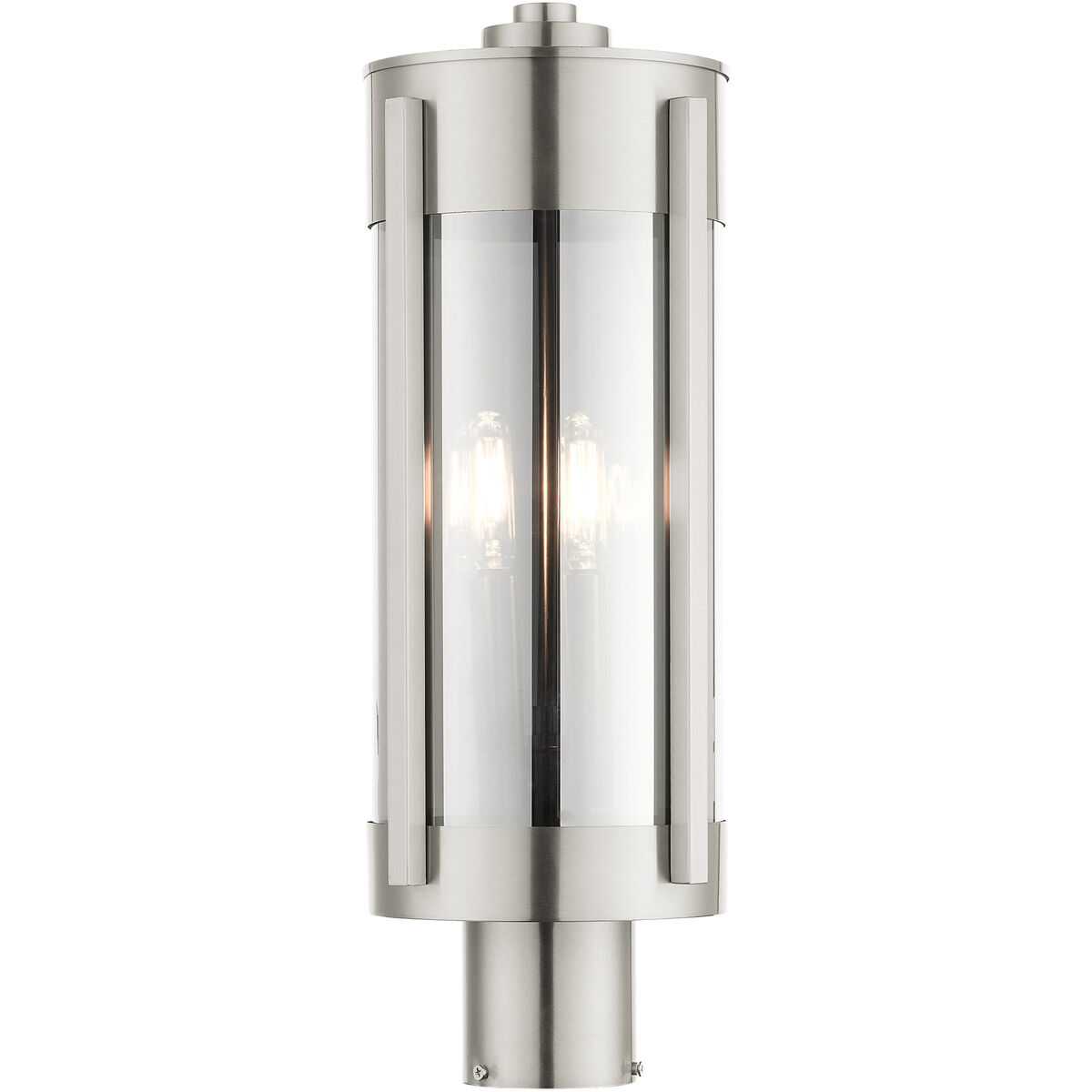 Sheridan 2 Light 19 inch Brushed Nickel Outdoor Post Top Lantern