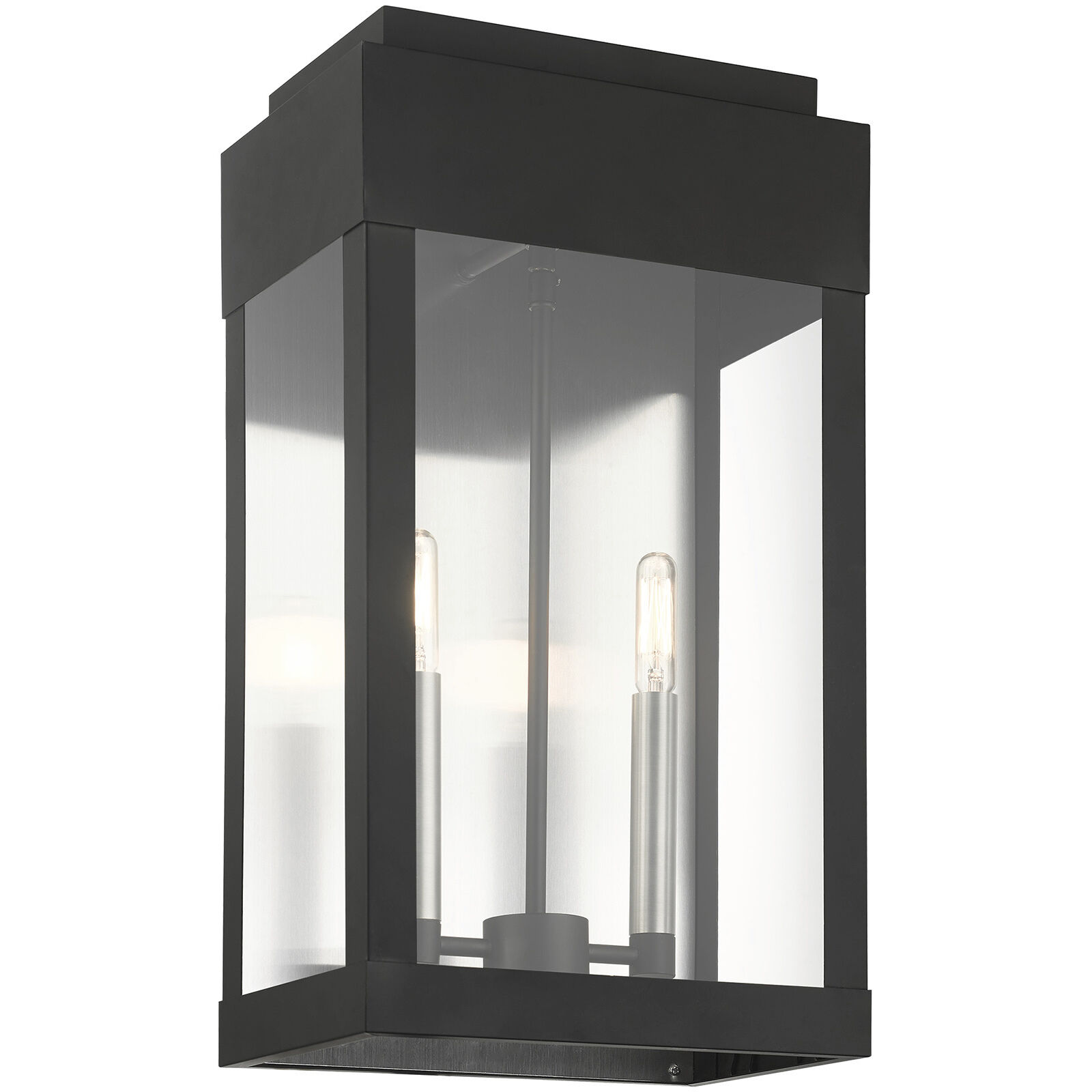 York 2 Light 19 inch Black Outdoor Wall Lantern