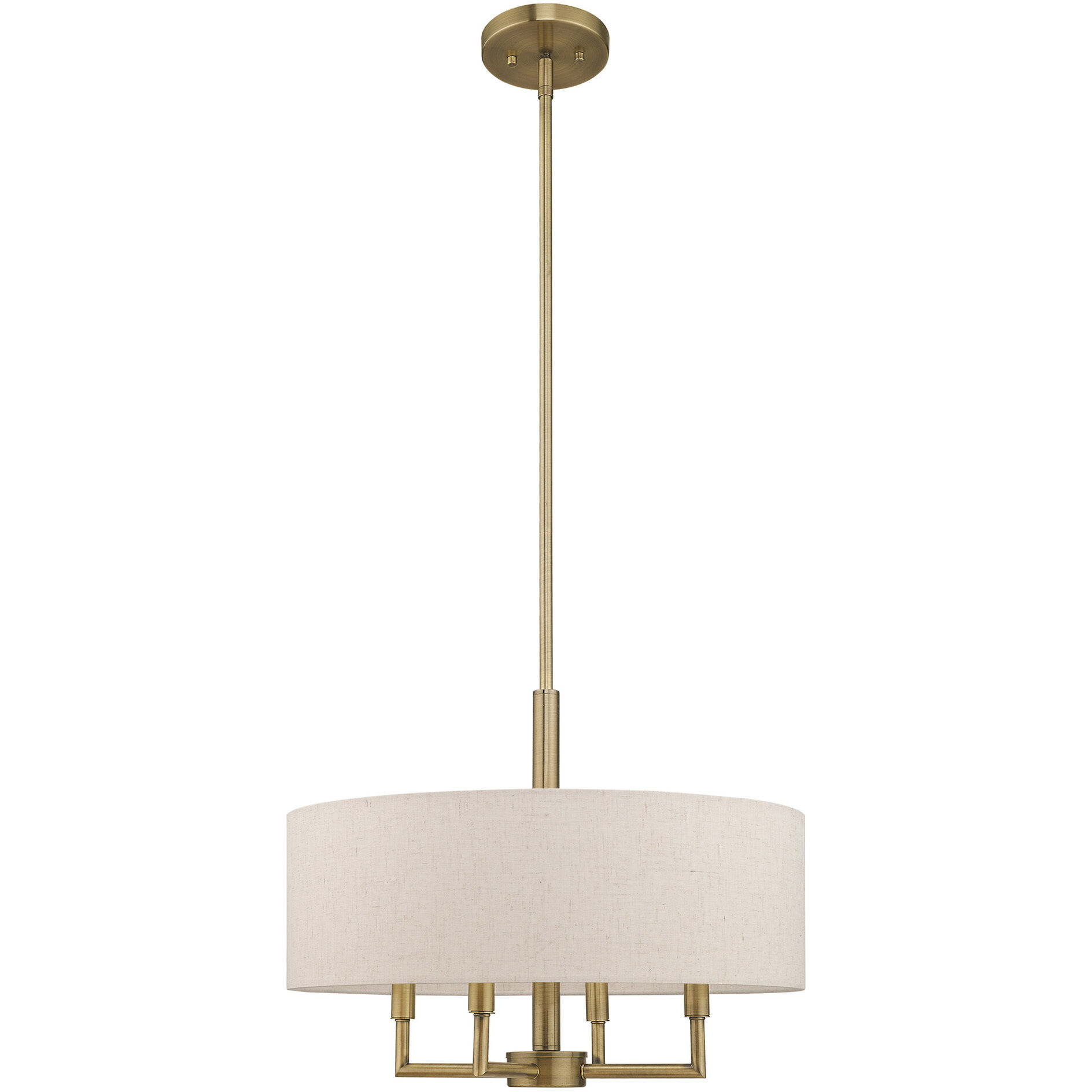 Meridian 4 Light 18 inch Antique Brass Pendant Chandelier Ceiling Light