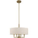 Meridian 4 Light 18 inch Antique Brass Pendant Chandelier Ceiling Light