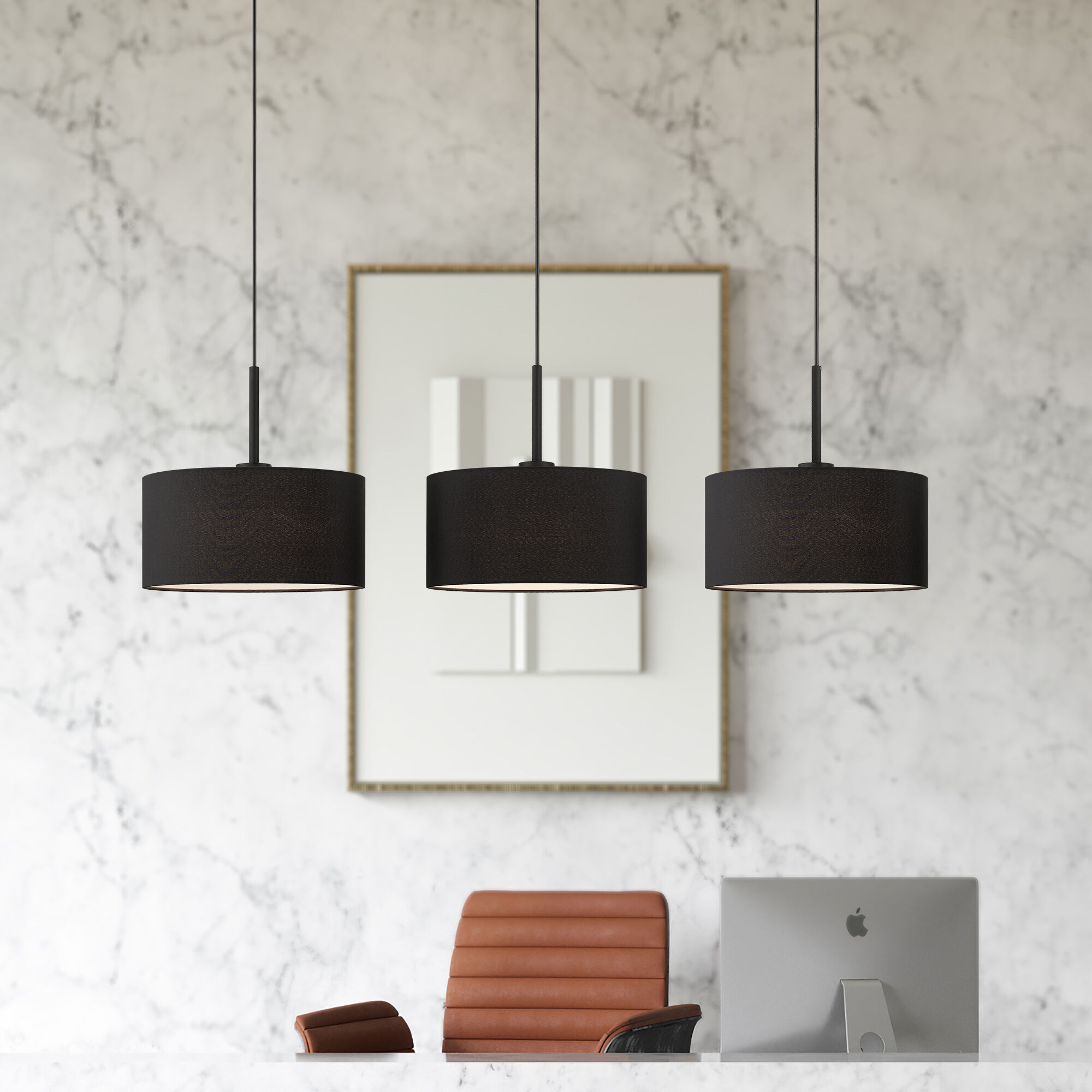 Bainbridge 3 Light 13 inch Black Chandelier Ceiling Light, Large