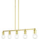 Lansdale 5 Light 40 inch Satin Brass Linear Chandelier Ceiling Light, Large