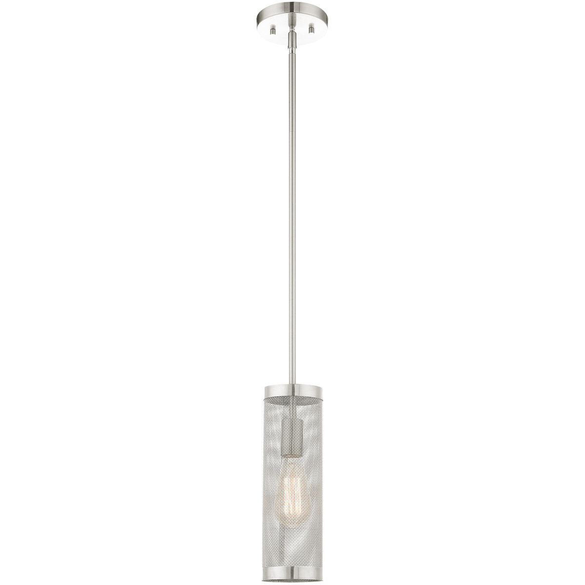 Industro 1 Light 5.13 inch Brushed Nickel Pendant Ceiling Light