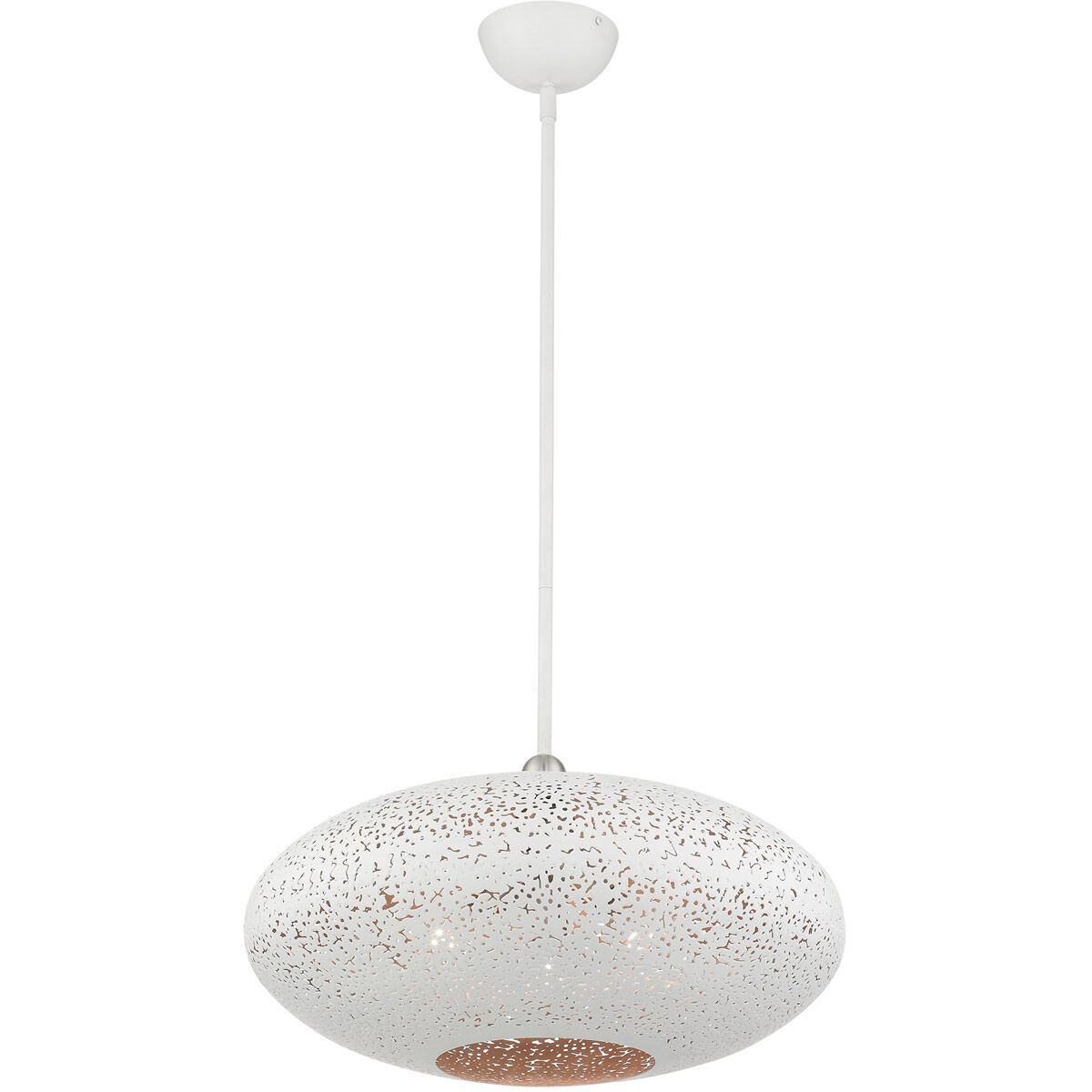 Charlton 3 Light 20 inch White with Brushed Nickel Accents Pendant Ceiling Light