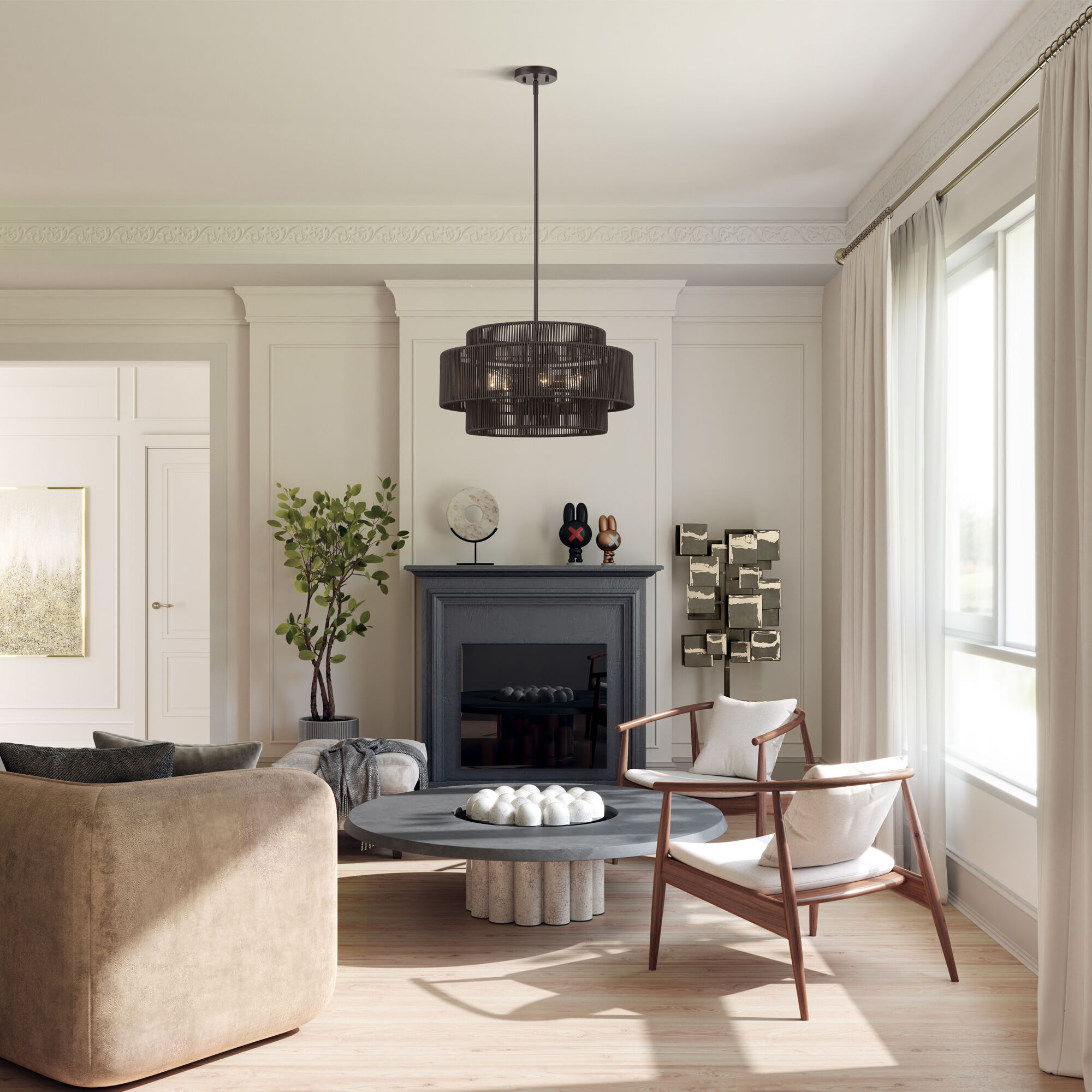 Acordia 5 Light 22 inch English Bronze Pendant Chandelier Ceiling Light