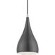 Amador 1 Light 6.25 inch Shiny Dark Gray with Polished Chrome Accents Mini Pendant Ceiling Light