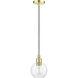 Downtown 1 Light 7 inch Satin Brass Mini Pendant Ceiling Light, Sphere