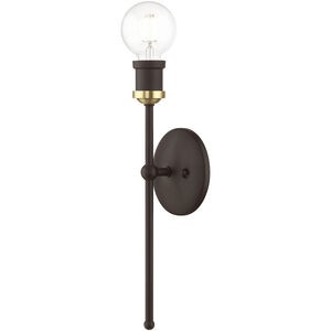 Lansdale 1 Light 5 inch Bronze with Antique Brass Accents ADA Single Sconce Wall Light, Single