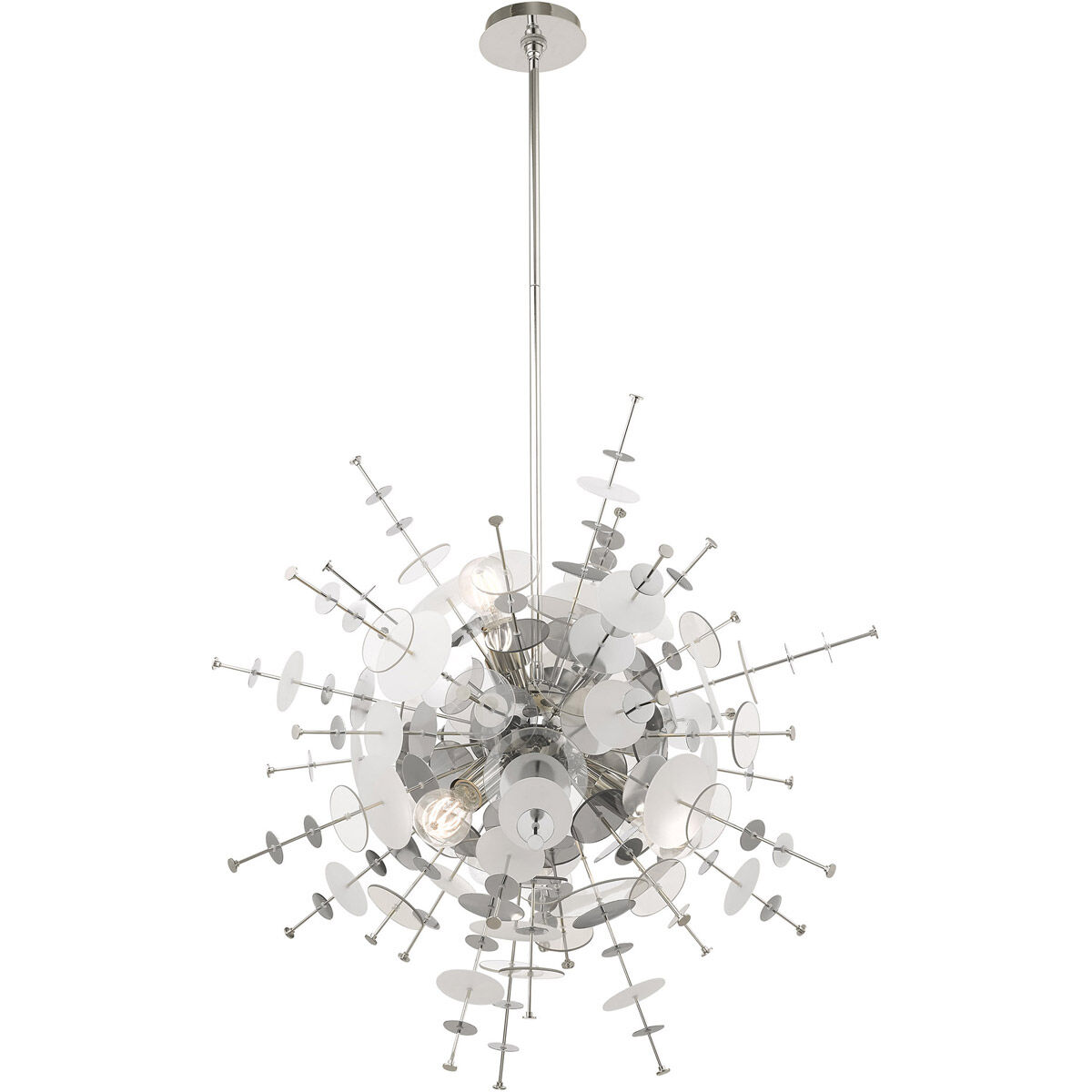 Circulo 6 Light 30 inch Polished Chrome Pendant Chandelier Ceiling Light