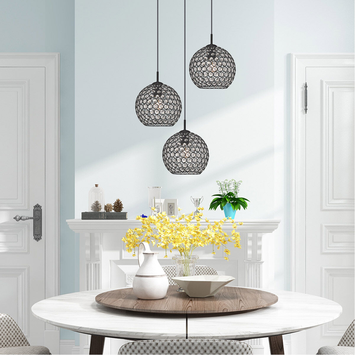 Cassandra 1 Light 9 inch Black Mini Pendant Ceiling Light