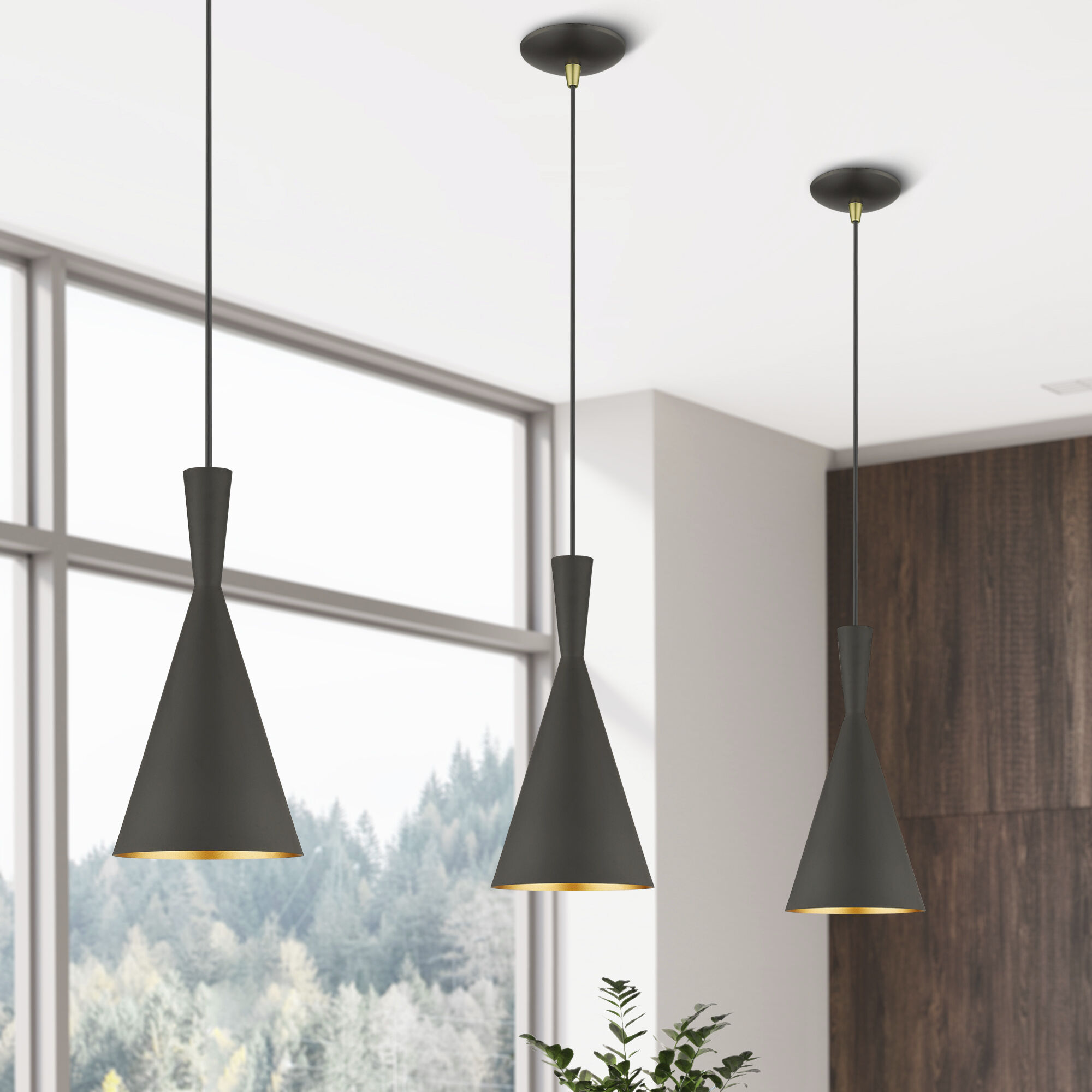 Waldorf 1 Light 7.25 inch Bronze with Antique Brass Finish Accents Pendant Ceiling Light in Bronze with Antique Brass Accent