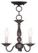 Williamsburgh 3 Light 11 inch Bronze Convertible Mini Chandelier/Ceiling Mount Ceiling Light